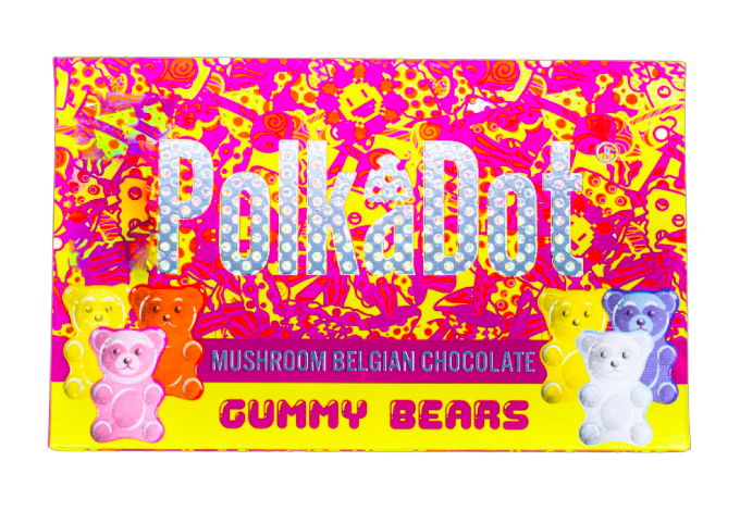 Polkadot Gummy Bears 4g Chocolate Bars